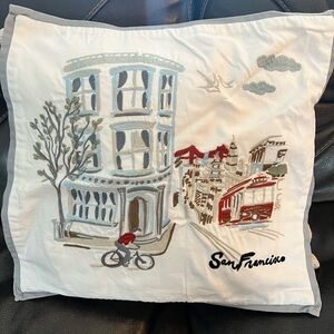 Pottery Barn White and Gray Pillow Cover